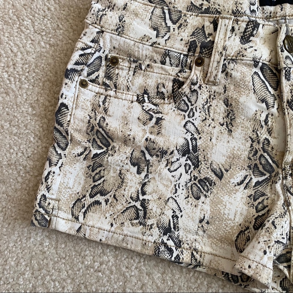 Bebe Brazen Python Print Shorts With Side Slit - image 3